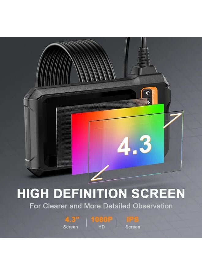 Orange Dual Lens 8mm Borescope 4.3 Inch IPS LCD Screen IP67 Camera For Automotive Plumbing Repair - Image 5